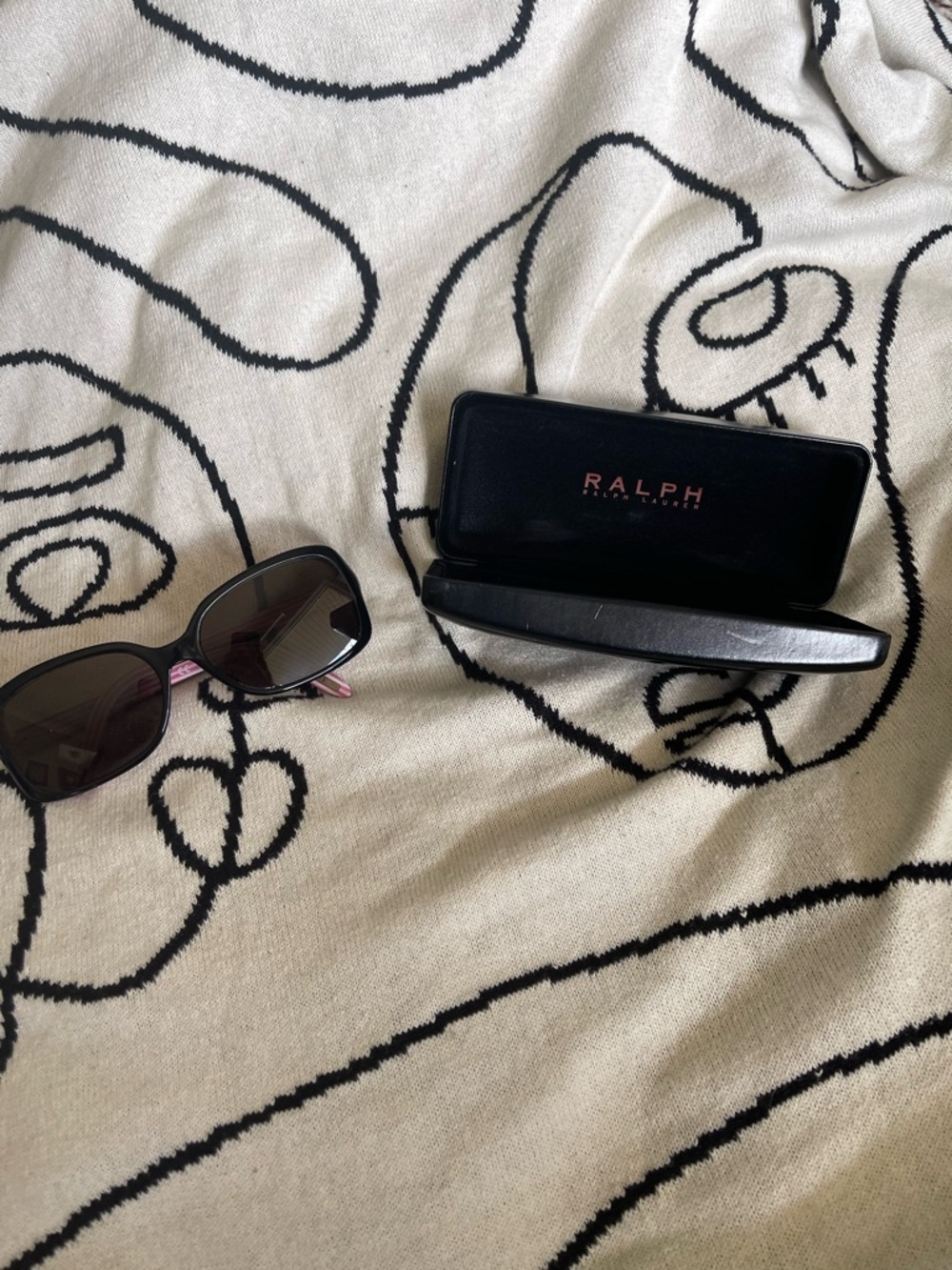 Ralph Lauren Black Sunglasses with Pink Temple Accents